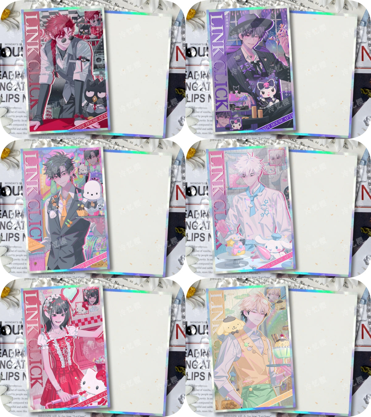 Link Click Γ Sanrio Shikishi Board β Lu Guang, Cheng Xiaoshi, Qiao Ling, Liu Xiao, Vein | Glitter Mini Artboard for Desk or Wall Decor