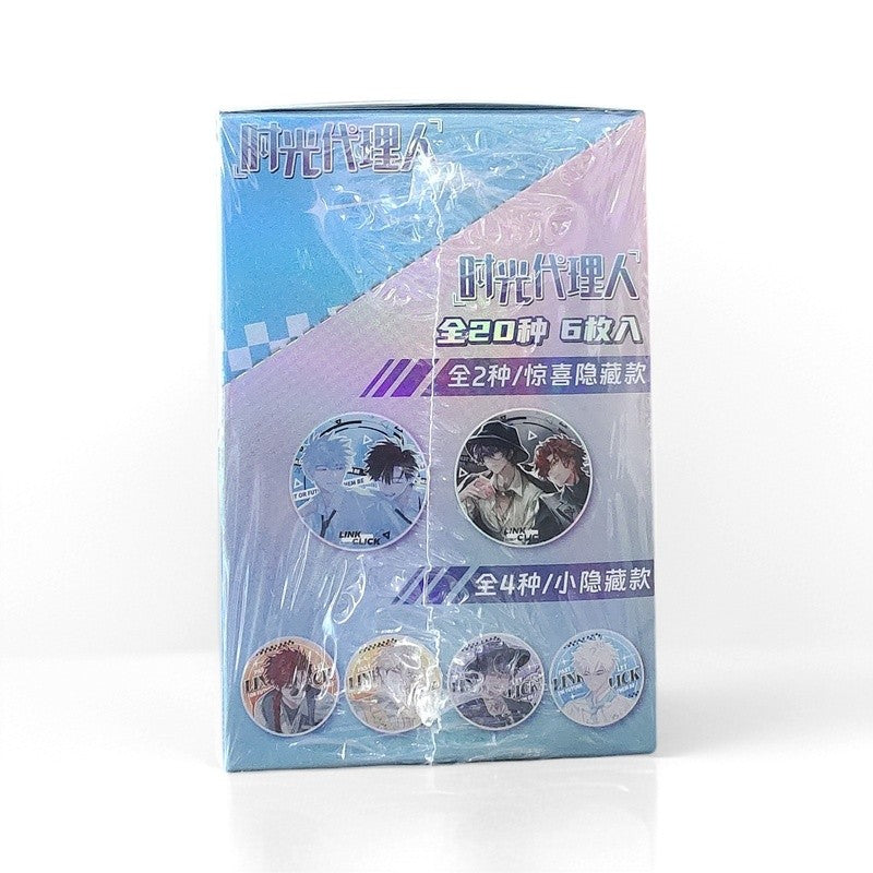 Link Click 6PCS Anime Badge Blind Box | 75mm Pins + PVC Cards