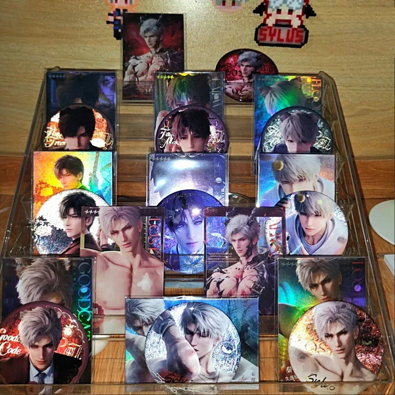 Love and Deepspace Flash Badge Blind Box Design, Caleb, Rafayel, Xavier, Zayne Badge PVC Cards