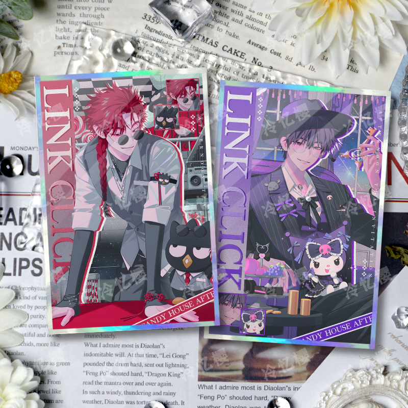 Link Click × Sanrio Shikishi Board – Lu Guang, Cheng Xiaoshi, Qiao Ling, Liu Xiao, Vein | Glitter Mini Artboard for Desk or Wall Decor