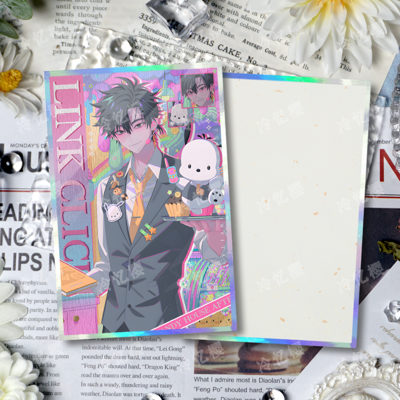 Link Click × Sanrio Shikishi Board – Lu Guang, Cheng Xiaoshi, Qiao Ling, Liu Xiao, Vein | Glitter Mini Artboard for Desk or Wall Decor