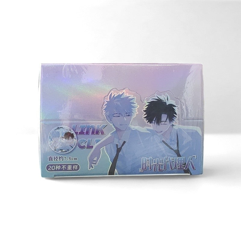 Link Click 6PCS Anime Badge Blind Box | 75mm Pins + PVC Cards